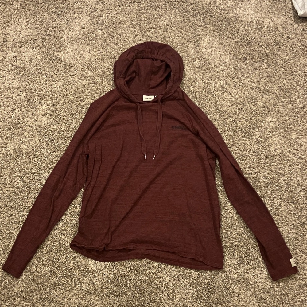 Burgundy Vans Hooded Shirt